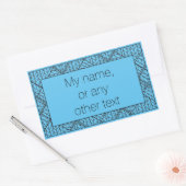 Stickers Rectangle KNIT JACQUARD BLEU + Texte (Enveloppe)