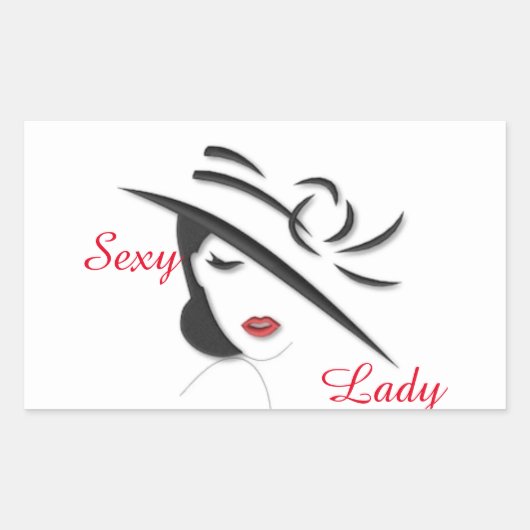 Stickers Rectangle Lady sexy Warrior_Wares_Inc (Devant)