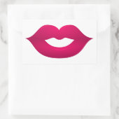Stickers Rectangle Lèvres rose Foncé brillantes (Sac)