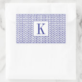 Stickers Rectangle LIGNE BLEUE + Initiale (Sac)