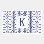 Stickers Rectangle LIGNE BLEUE + Initiale (Devant)