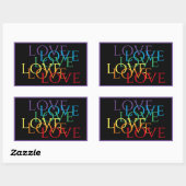 Stickers Rectangle LOVE II EN PLANCHE / Violet (Feuille)