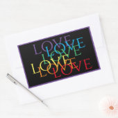 Stickers Rectangle LOVE II EN PLANCHE / Violet (Enveloppe)