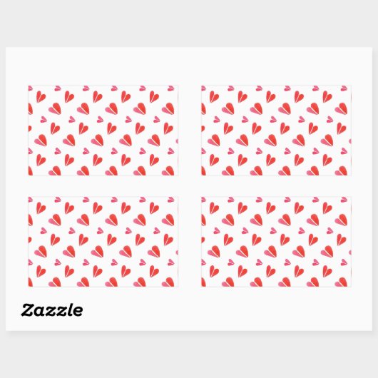 Stickers Rectangle MINI COEURS (Feuille)