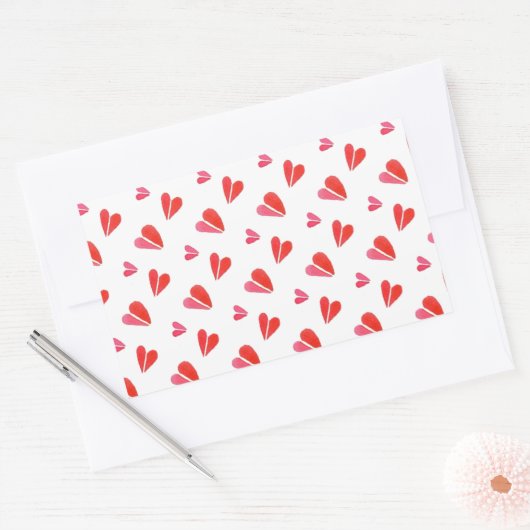 Stickers Rectangle MINI COEURS (Enveloppe)