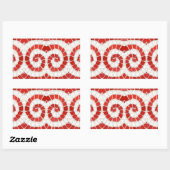 Stickers Rectangle MOSAÏQUE IONIQUE ROUGE (Feuille)
