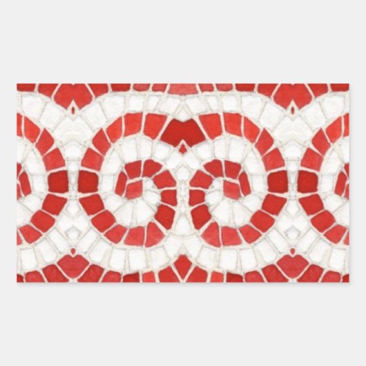 Stickers Rectangle MOSAÏQUE IONIQUE ROUGE (Devant)