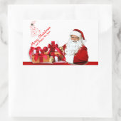 Stickers Rectangle père Noël, brillant (Sac)