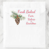 Stickers Rectangle Pine Cone vintage Boulangerie f (Sac)