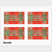 Stickers rectangle TARTAN SCOTT ROUGE (Feuille)