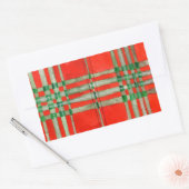 Stickers rectangle TARTAN SCOTT ROUGE (Enveloppe)