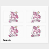Stickers Rectangle Unicorn et l'inscription,, H (Feuille)