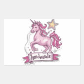Stickers Rectangle Unicorn et l'inscription,, H (Devant)