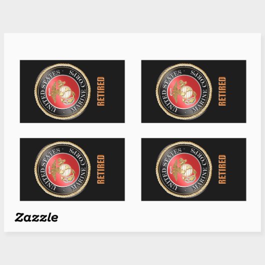 Stickers Rectangle USMC (Feuille)