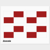 Stickers Rectangles rouge et blanc (Feuille)