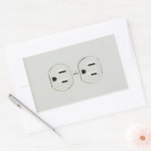 Stickers rectangulaires de prise électrique (Enveloppe)