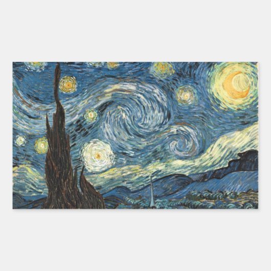 Stickers rectangulaires nocturnes Vangogh Starry (Devant)