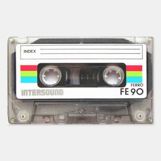Stickers rectangulaires sur bande de cassette (Devant)