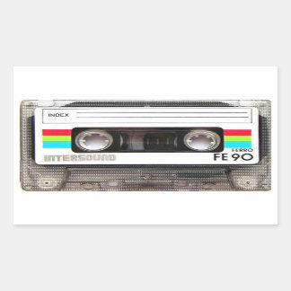 Stickers rectangulaires sur bande de cassette
