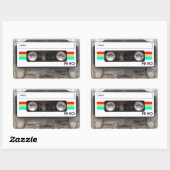 Stickers rectangulaires sur bande de cassette (Feuille)
