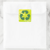 Stickers RECYCLE Papillon blanc (Carré) (Sac)