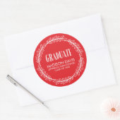 Stickers Red and White Wreath Graduation (Enveloppe)