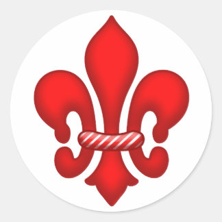 Stickers Red Candy Holiday Fleur de lis