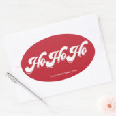 Stickers Red Christmas Ho Ho Oval (Enveloppe)