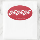 Stickers Red Christmas Ho Ho Oval (Sac)