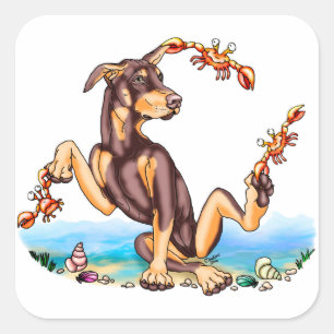 Stickers Red Doberman Pinscher Kinda Crabby