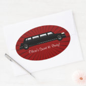 Stickers Red et Black Limousine Party (Enveloppe)