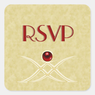 Stickers Red et Gold RSVP personnalisables