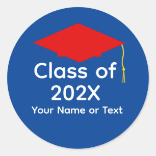 Stickers Red Graduation Cap #1-5