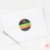 Stickers Red Green Black Gold Merry Christmas Bows (Enveloppe)
