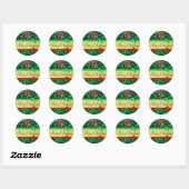 Stickers Red Green Gold Merry Christmas Bows (Feuille)
