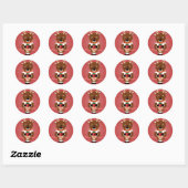 Stickers Red Happy Reindeer (Feuille)