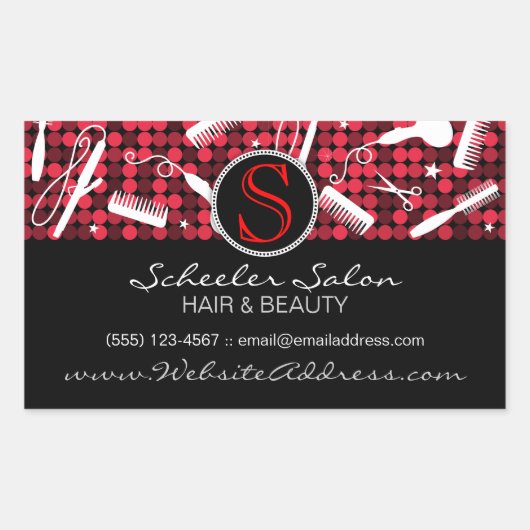 Stickers Red Hot Glam Custom Cheveux & Beauté (Devant)