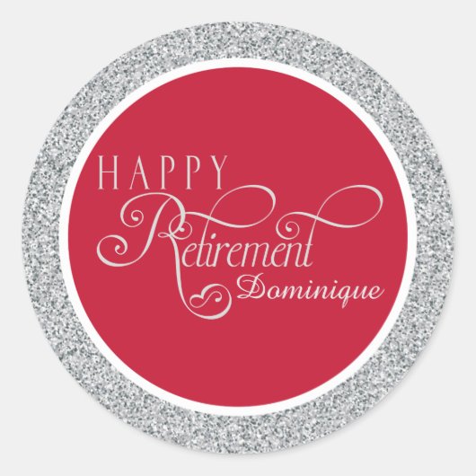 Stickers Red Modern Retirement Party (Devant)