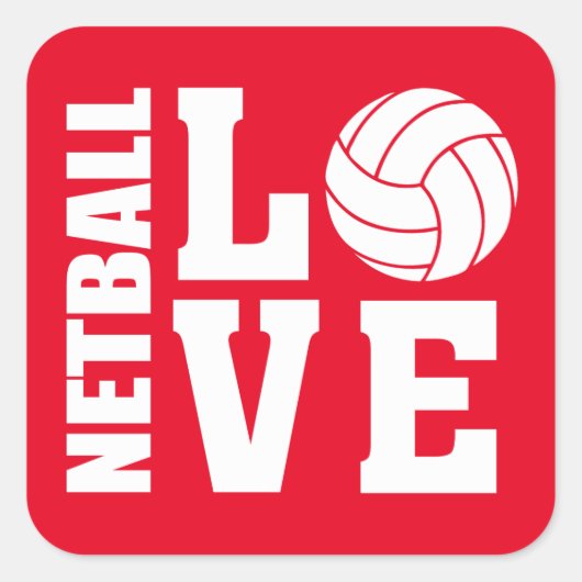 Stickers Red Netball Love (Devant)