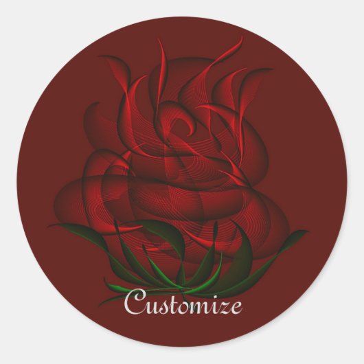 Stickers Red Rose Abstrait (Devant)