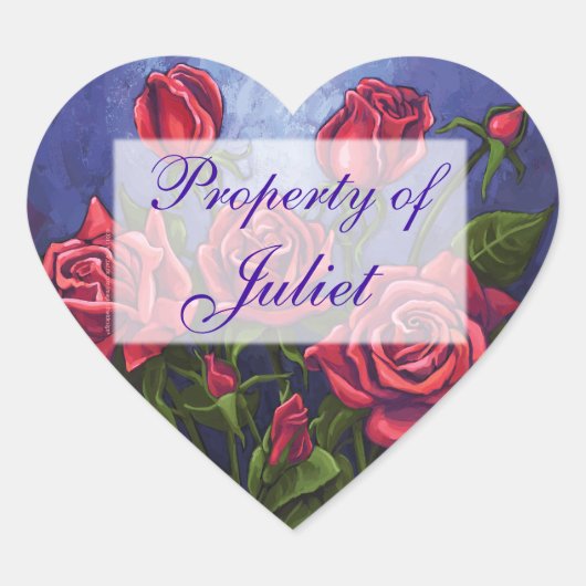 Stickers Red Roses Heart Book (Devant)