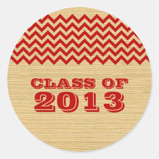 Stickers Red Rustic Chevron Graduation (Devant)