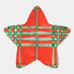 Stickers RED SCOTT TARTAN Star