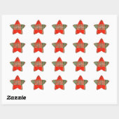 Stickers RED SCOTT TARTAN Star (Feuille)