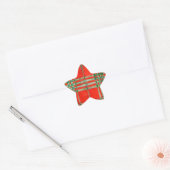 Stickers RED SCOTT TARTAN Star (Enveloppe)
