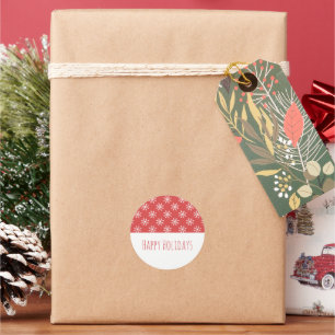 Stickers Red Simple Snowflake Holiday