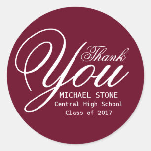 Stickers Red White Merci Graduation Custom