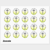 Stickers religieux Croix Jaune et Noire (Feuille)
