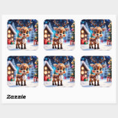 Stickers rennes de Noël (Feuille)