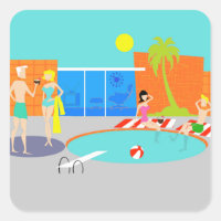 Stickers Retro Pool Party